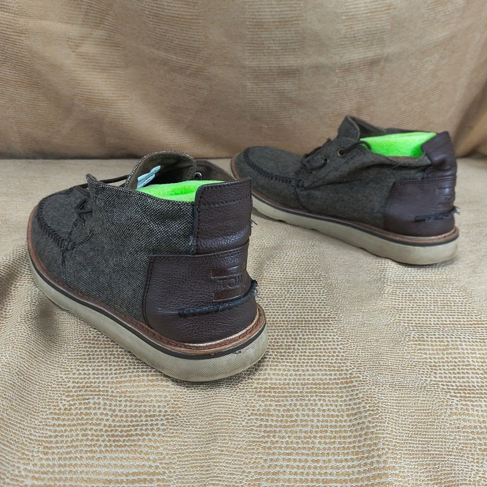 TOMS Paseo Mid Mens 11.5‎ Charcoal Grey Canvas Chukka Boots 10010816 - Picture 9 of 13